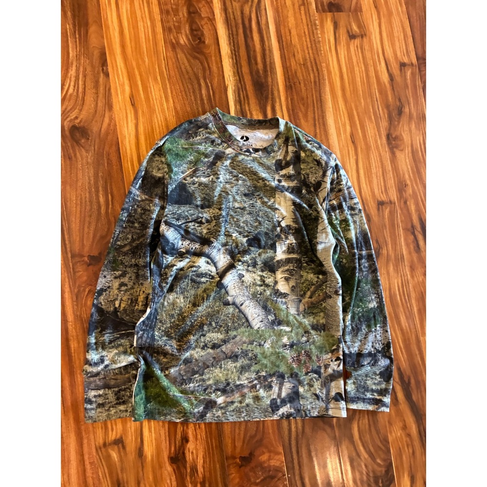 Mossy Oak Camo Long Sleeve T-Shirt Mens Small Forest Tree Hunting Tee